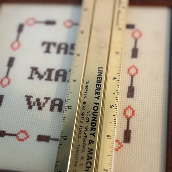 Vintage cross sticked “Taste Makes Waist”Wall Accent#kitchen#funny#handmade#80s - Picture 6 of 7